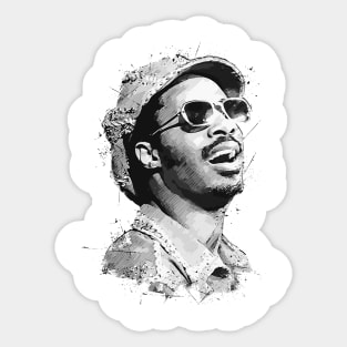 Young Stevie Wonder  in Abstract Art Sticker